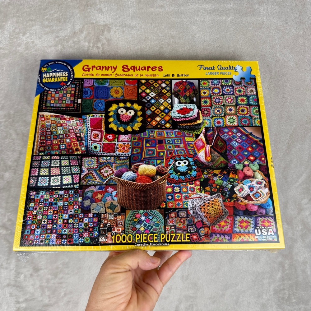 White Mountain Puzzles Granny Squares 1000 Piece Jigsaw Puzzle Lois B Sutton NEW